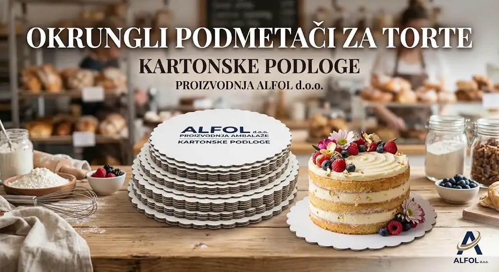 Okrugli kartonski podmetači za torte različitih dimenzija – ALFOL d.o.o.