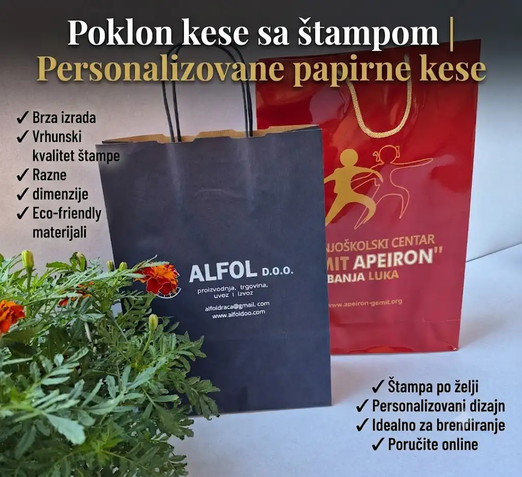 Poklon kese sa personalizovanom štampom i logotipom